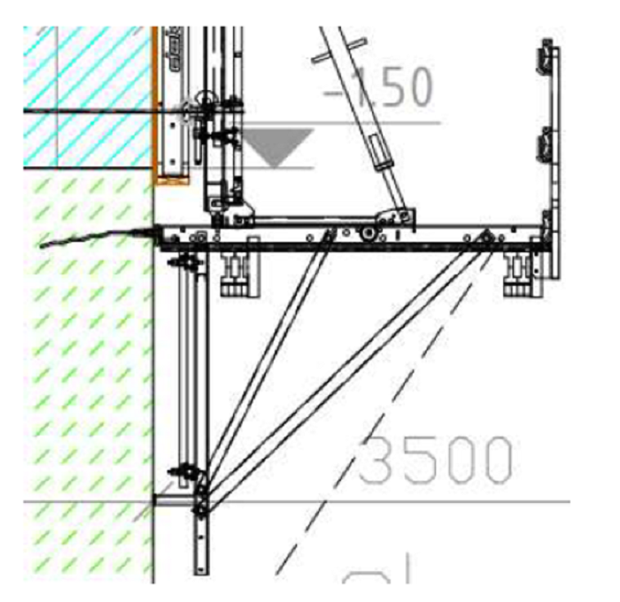 Figuur 21 Detailoplossing voor klimplatform